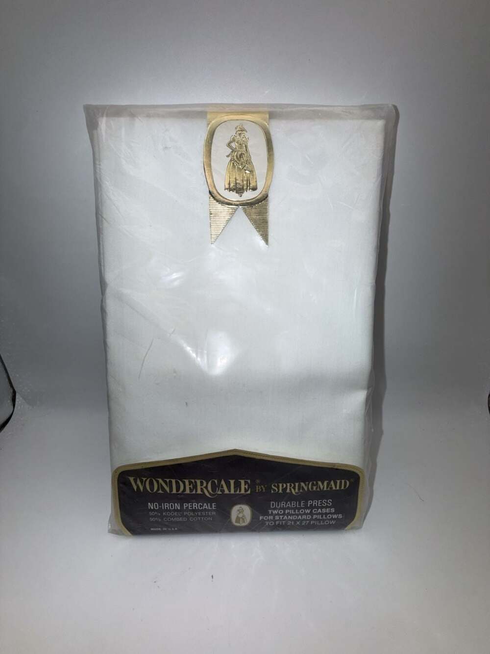 Vintage Wondercale by Springmaid No-Iron Percale White Pillow Cases